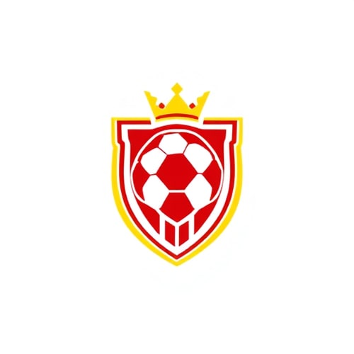 AI Design for Design a logo for a soccer team. The colors should be white, red and yellow. it should symbolize royalty