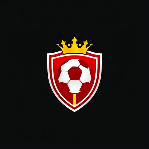 AI Design for Design a logo for a soccer team. The colors should be white, red and yellow. it should symbolize royalty
