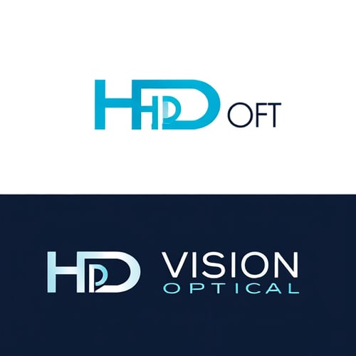 AI Design for create a logo for optical store named HD VISION OPTICAL in the logo use the letters H and D