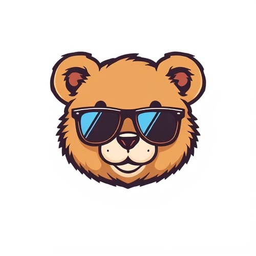 AI Design for a cute teddy bear wearing sunglasses 