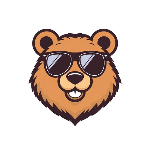 AI Design for a cute bear with sunglasses 