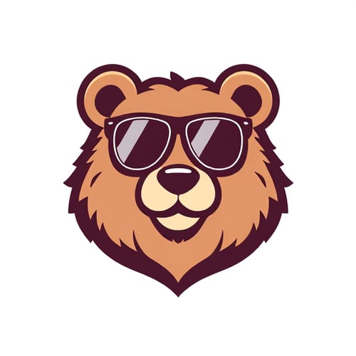 AI Design for a cute bear with sunglasses 