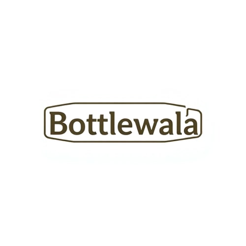 AI Design for The bottlewala name of the paper bottle company in the logo includes a horizontal bottle in that embossed bottlewala text. 