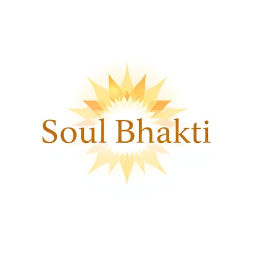 AI Design for A spiritual and peaceful logo design with the text "Soul Bhakti". Use a divine theme with soft golden and saffron colors, subtle light rays, and a calm aura. Add minimalistic elements like a glowing lotus or a subtle Om symbol in the background. The style should be clean, modern yet devotional, with a divine and soulful touch.