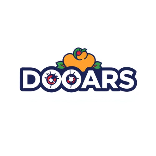 AI Design for DOOARS Text Logo attached with Chow meain Clip Art