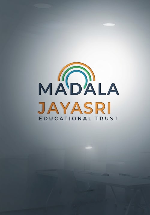 AI Design for Madala JAYASRI EDUCATIONAL TRUST letterform logo — with potho Clean lines and balanced composition, Professional and trustworthy color palette, Bright and inspiring lighting, Modern and sophisticated style, Solid color background