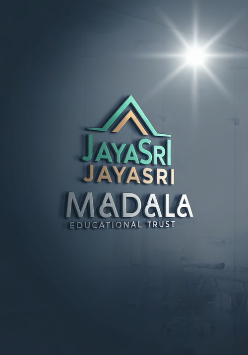 AI Design for Madala JAYASRI EDUCATIONAL TRUST letterform logo — with potho Clean lines and balanced composition, Professional and trustworthy color palette, Bright and inspiring lighting, Modern and sophisticated style, Solid color background