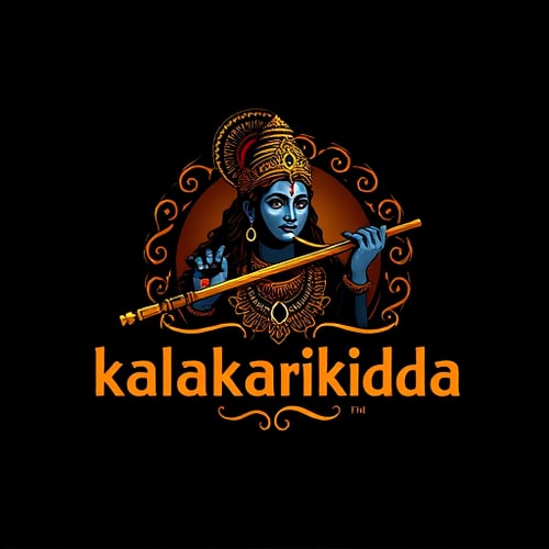 AI Design for I want to create a logo for my instagram channel name kalakarikidda a platform for actors and story tellers in hindi mix font . add a krishna flute