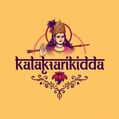 AI Design for I want to create a logo for my instagram channel name kalakarikidda a platform for actors and story tellers in hindi mix font . add a krishna flute