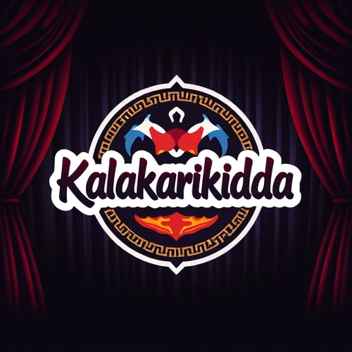 AI Design for make a logo for the instagram channel name kalakarikidda with a theatrical background
