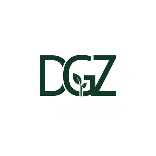 AI Design for Letterform logo for a company named "DGZ": a cohesive single lettermark forming DGZ as a unified icon, minimalist, modern, and geometric. Design with sharp edges and clean lines, inspired by architectural forms, with a sophisticated and professional visual execution. Solid background color is white and letter color is darkgreen and all letter showing a single singleleaf