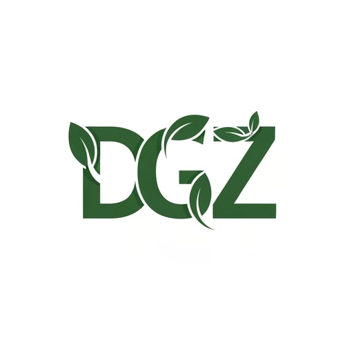 AI Design for A modern vector logo design featuring the letters D, G, and Z combined into one unified symbol. Each letter should be styled with leaf-inspired elements, smooth flowing curves, and clean cutouts to create a natural, eco-friendly look. The logo color must be #004009 (dark green), placed on a white background. The design should have smooth edges, balanced proportions, and high clarity, ensuring that each letter (D, G, Z) is distinct yet seamlessly blended together in a professional, minimalist logo style."