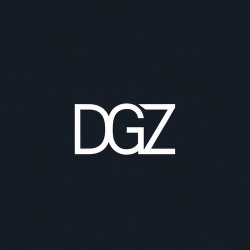 AI Design for Letterform logo for a company named "DGZ": a cohesive single lettermark forming DGZ as a unified icon, minimalist, modern, and geometric. Design with sharp edges and clean lines, inspired by architectural forms, with a sophisticated and professional visual execution. Solid background.