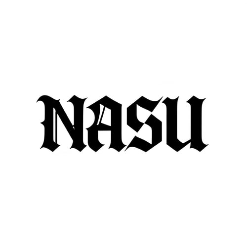 AI Design for "Design a bold and elegant logo for the brand 'NASU' in a gothic/blackletter style similar to the attached reference. Use sharp, angular lines with a strong vertical emphasis and symmetrical structure. Letters should be stylized and interlocked, creating a modern yet classic calligraphic feel. Color palette: black on white background for a clean, high-contrast look. The logo should feel powerful, timeless, and suitable for a premium design/editing company. Ensure readability while keeping the intricate gothic style."
give combine letters