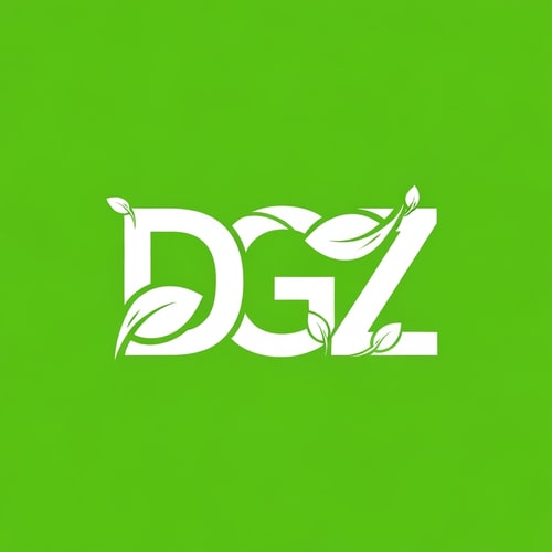 AI Design for A modern vector logo design featuring the letters D, G, and Z combined into one unified symbol. Each letter is styled with leaf-inspired elements, flowing curves, and clean cutouts to create a natural, eco-friendly look. The design should be white on a vibrant green background, with smooth edges, balanced proportions, and high clarity so that each letter (D, G, Z) is distinct but seamlessly blended together in a professional logo style. and background color is white and logo color is #004009