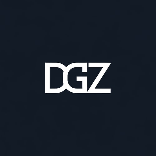 AI Design for Letterform logo for a company named "DGZ": a cohesive single lettermark forming DGZ as a unified icon, minimalist, modern, and geometric. Design with sharp edges and clean lines, inspired by architectural forms, with a sophisticated and professional visual execution. Solid background.