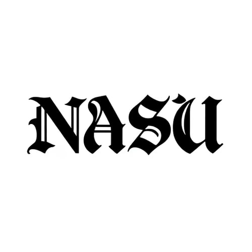 AI Design for "Design a bold and elegant logo for the brand 'NASU' in a gothic/blackletter style similar to the attached reference. Use sharp, angular lines with a strong vertical emphasis and symmetrical structure. Letters should be stylized and interlocked, creating a modern yet classic calligraphic feel. Color palette: black on white background for a clean, high-contrast look. The logo should feel powerful, timeless, and suitable for a premium design/editing company. Ensure readability while keeping the intricate gothic style."
give combine letters