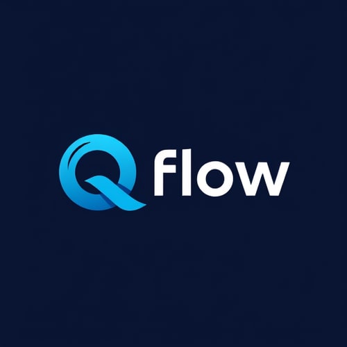 AI Design for Qflow in the Q letter inside some person in the queue make it