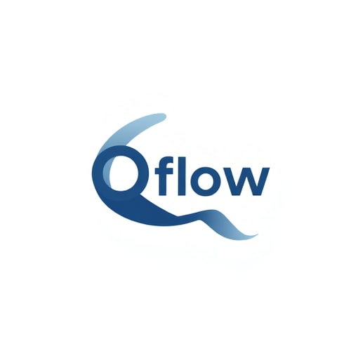AI Design for Qflow in the Q letter inside some person in the queue make it