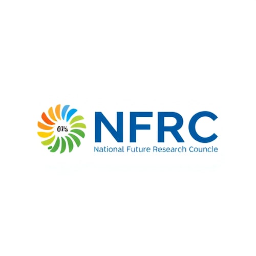 AI Design for National Future Research Councile short form NFRC it should be in national related like the logo of Rupay and India oli etc...