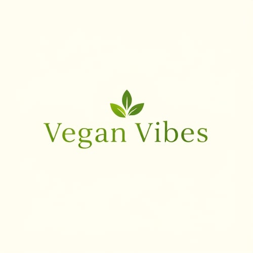 AI Design for Design a sleek minimalist logo for Vegan Vibes. Use soft green and white colors, simple clean lines, and an elegant modern font. Incorporate a subtle leaf or sprout icon inside or above the text. The overall look should be calm, sophisticated, and inspiring, symbolizing purity, health, and compassion."