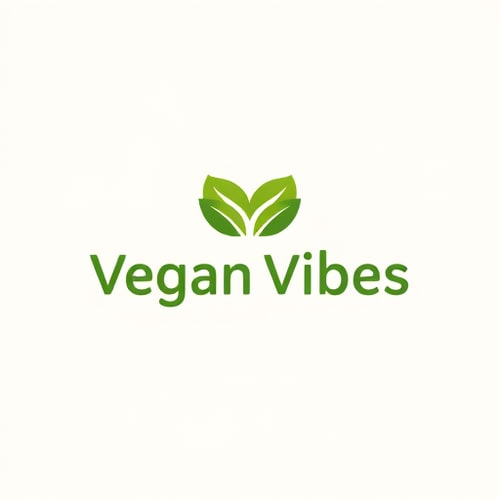 AI Design for Create a modern minimalist logo for a brand named Vegan Vibes. The design should feel fresh, natural, and inspiring. Use clean lines and soft earthy colors (green, white, light brown). Incorporate elements like leaves, sprouts, or a heart-shaped plant to symbolize compassion and plant-based living. The typography should be bold yet friendly, easy to read, with a smooth and organic style. The logo must look professional, scalable for social media, and emotionally connect with animal lovers and vegans. Add a subtle positive energy vibe, like soft glowing outlines or circular harmony shapes."