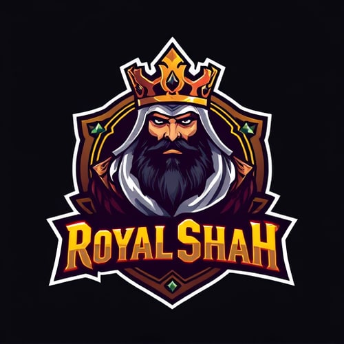 AI Design for gaming logo royal shah character