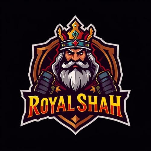 AI Design for gaming logo royal shah character