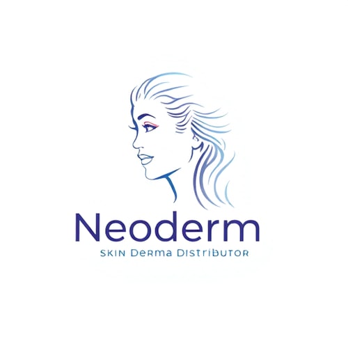 AI Design for it is a skin derma distributor called neoderm tradelink make with 2d vector girl outline