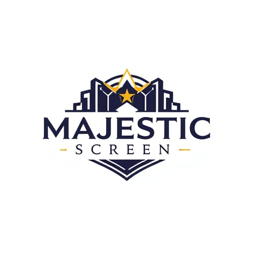 AI Design for create a logo with a name MajesticScreen for a movie website like this