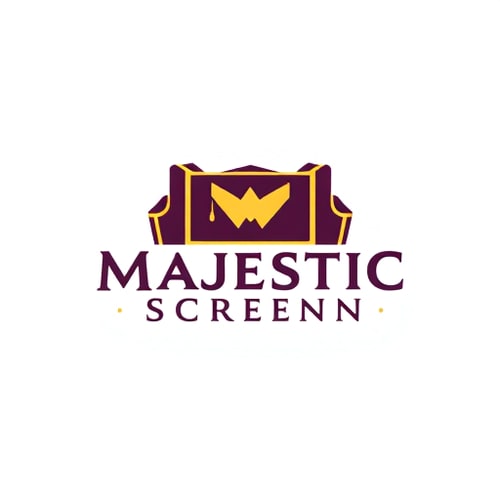 AI Design for create a logo with a name MajesticScreen for a movie website like this