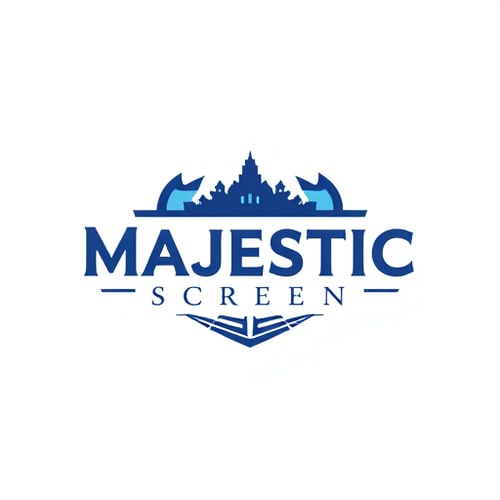 AI Design for create a logo with a name MajesticScreen for a movie website
