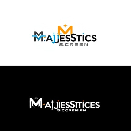 AI Design for create a logo with a name MajesticScreen for a movie website