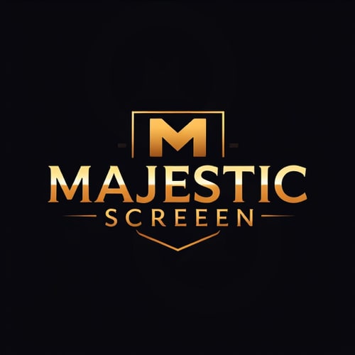 AI Design for create a logo with a name MajesticScreen for a movie website