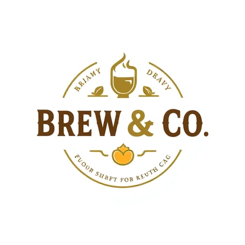 AI Design for Brew & Co is the name of my cafe , i need a logo with a variety text style and a single logo on it and 2A74B8 i need in this color