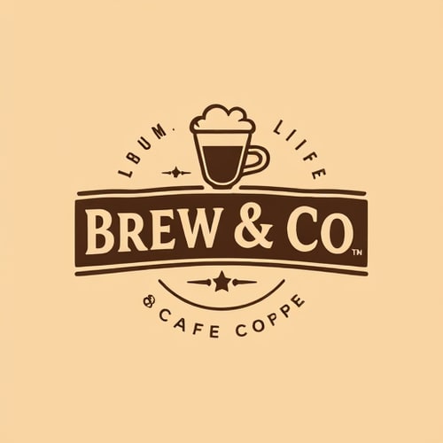 AI Design for Brew & Co is the name of my cafe , i need a logo with a funny type