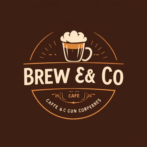 AI Design for Brew & Co is the name of my cafe , i need a logo with a funny type
