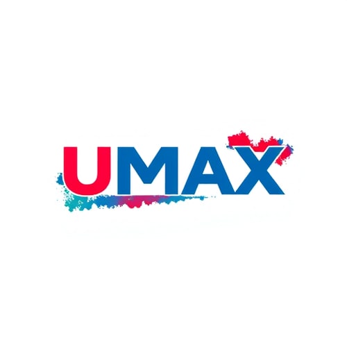 AI Design for create wall paint brand logo. company name UMAX and the logo looks like letter U 