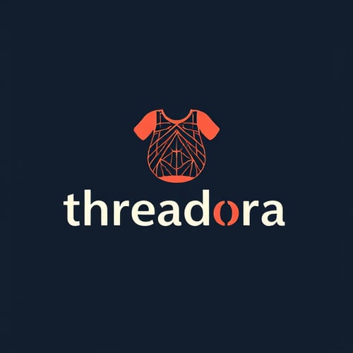 AI Design for design a logo for a clothing brand named as threadora with any clothing symbol and name written in text. it should be unique attractive and in different colors