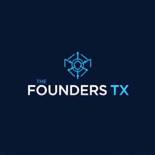 AI Design for Design a sleek, modern, and professional logo for "The Founders TX", a global conference on entrepreneurship and technology. The logo should visually represent innovation, leadership, startups, and futuristic technology. Use a bold yet minimal style with a symbol/icon + text combination. The design should feel inspiring, eye-catching, and world-class, something that immediately impresses and resonates with founders, investors, and tech leaders. Incorporate subtle elements like circuits, abstract tech shapes, or startup growth symbols without making it cluttered. The color palette should be modern and dynamic (e.g., shades of blue, teal, silver, or gradient tones) to represent trust, innovation, and progress. Ensure the logo looks timeless, scalable, and perfect across all mediums (print, digital, merchandise, stage branding).