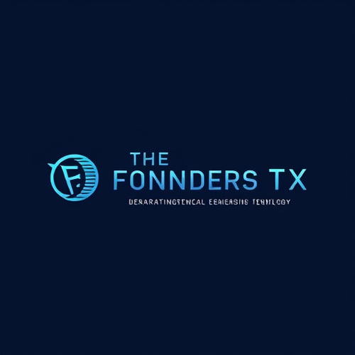 AI Design for Design a sleek, modern, and professional logo for "The Founders TX", a global conference on entrepreneurship and technology. The logo should visually represent innovation, leadership, startups, and futuristic technology. Use a bold yet minimal style with a symbol/icon + text combination. The design should feel inspiring, eye-catching, and world-class, something that immediately impresses and resonates with founders, investors, and tech leaders. Incorporate subtle elements like circuits, abstract tech shapes, or startup growth symbols without making it cluttered. The color palette should be modern and dynamic (e.g., shades of blue, teal, silver, or gradient tones) to represent trust, innovation, and progress. Ensure the logo looks timeless, scalable, and perfect across all mediums (print, digital, merchandise, stage branding).