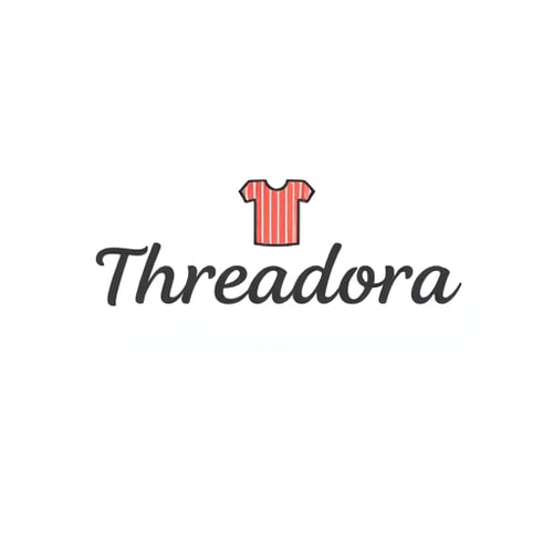 AI Design for design a logo for a clothing brand named as threadora with any clothing symbol and name written in text