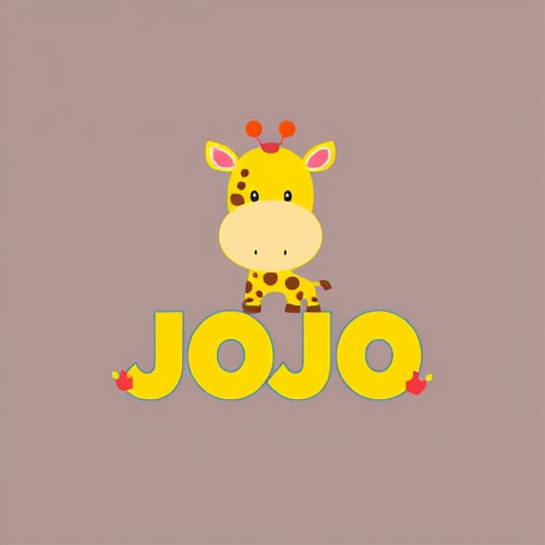 AI Design for I want to create a logo for my cloth business. this is only for kids both boy and girl below 5 year old , we plan to give a name as JOJO our brand name . JOJO is a pet name of a Giraffe make a logo accodingly