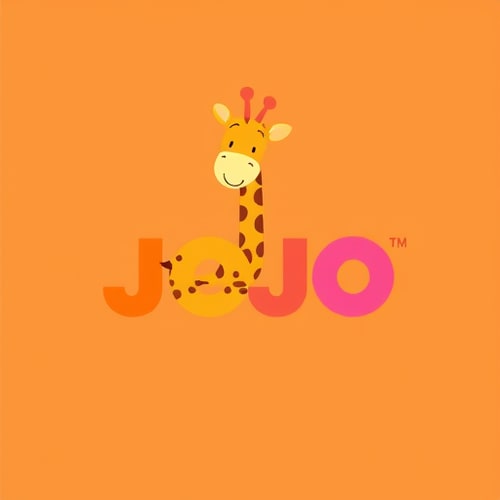 AI Design for I want to create a logo for my cloth business. this is only for kids both boy and girl below 5 year old , we plan to give a name as JOJO our brand name . JOJO is a pet name of a Giraffe make a logo accodingly