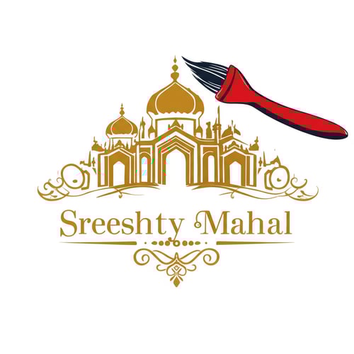 AI Design for add a paint brush that is drawn the mahal