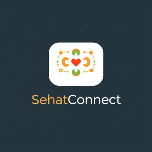 AI Design for Create a professional and approachable logo for SehatConnect, a telemedicine app dedicated to providing remote and mobile healthcare solutions across India, with a primary focus on rural Punjab. The logo should: Include healthcare symbols such as a medical cross, stethoscope, or heartbeat line to represent health services. Incorporate connectivity elements like network lines, signal waves, or nodes to symbolize telemedicine and remote access. Reflect rural community themes, potentially using subtle motifs like fields, leaves, or traditional Punjab patterns, to connect with the rural audience. Use a warm and trustworthy color palette featuring earth tones for rural warmth. Maintain a clean, simple design with smooth lines and minimal detail to ensure clarity and scalability on digital platforms. Use modern typography for the app name "SehatConnect" that is readable and balanced with the graphic. The overall style should be inviting and comforting, appealing to rural users while signaling technological reliability and healthcare support.