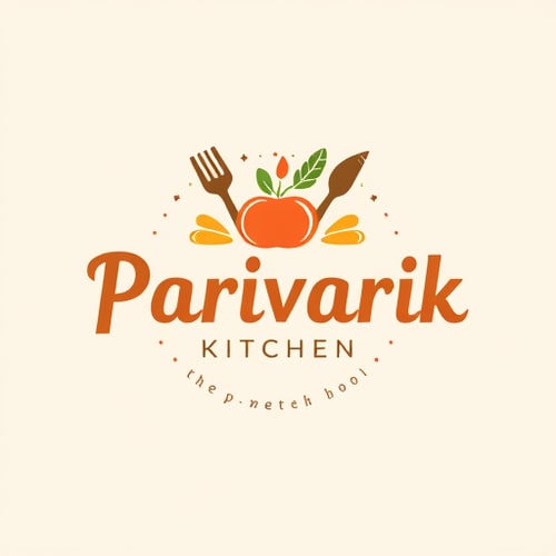 AI Design for food business brand startup logo with family "the parivarik kitchen"