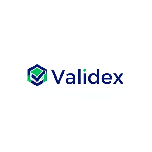AI Design for Design a modern, professional logo for "Validex", an academic certificate authenticity validator platform.Style: Minimal, clean, and futuristic.Colors: Deep blue (#1E3A8A) and green (#10B981) to represent trust, security, and authenticity.Elements:A shield or checkmark to symbolize security & verification.A document or certificate icon integrated subtly.Typography: Bold, sans-serif font (clean and easy to read).Variations: Logo with icon + text ("Validex") and standalone icon version.Background: Transparent.