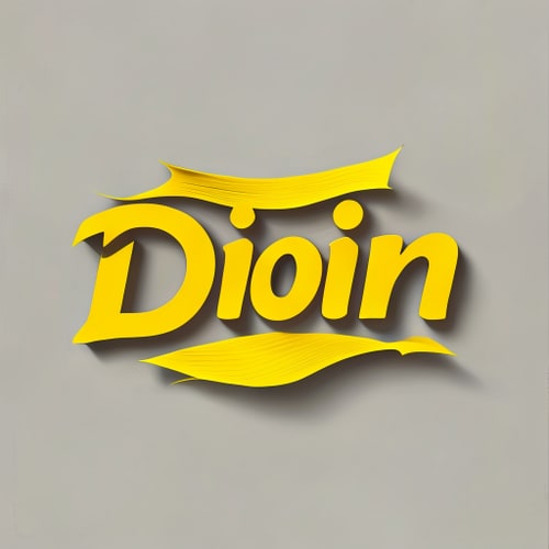 AI Design for A name DION written with yellow and depicting sheets