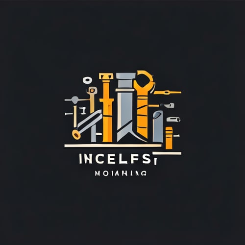 AI Design for a logo based on metal industry and pvc sheets manufacturing , and tools , keep logo flat and minimal